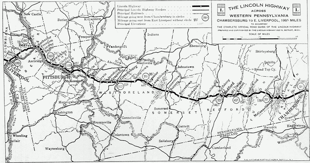 Lincoln Highway, 1924, Western Pennsylvania